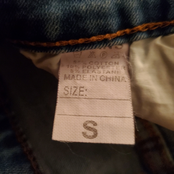 Womens long distressed stretchy jean shorts no brand S - Picture 4 of 4